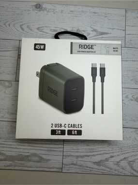 RIDGE WALL CHARGER | 45W POWER ADAPTER KIT | MATTE OLIVE